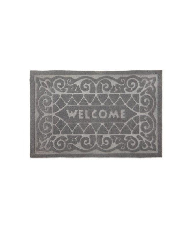 New Edge Blinds Welcome Collection Easy Care Absorbent Door Mat in Grey