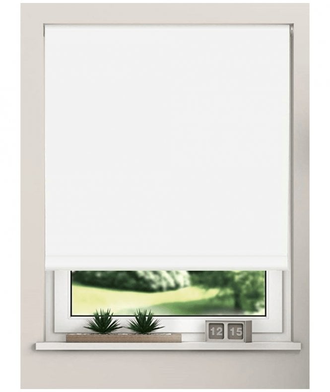 New Edge Blinds White Blackout Roller Blind (165cm Drop)