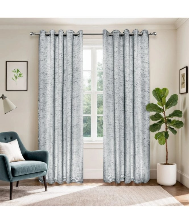 New Edge Blinds Wisteria Textured Eyelet Curtains in Grey
