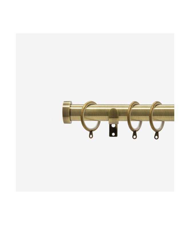NewEdgeBlinds Antique Brass 28mm Stud Fixed Length Metal Curtain Pole