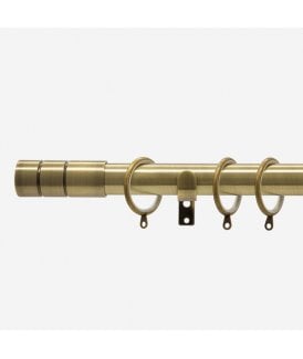 Antqiue Brass 28mm Barrel Fixed Length Metal Curtain Pole