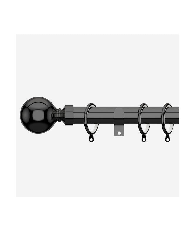 NewEdgeBlinds Black Nickel 28mm Ball Fixed Length Metal Curtain Pole