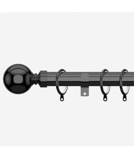Black Nickel 28mm Ball Fixed Length Metal Curtain Pole