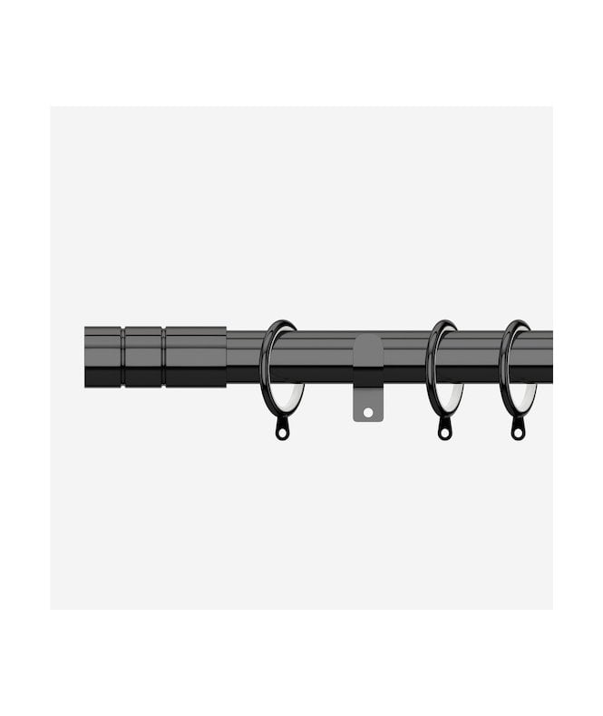 NewEdgeBlinds Black Nickel 28mm Barrel Fixed Length Metal Curtain Pole