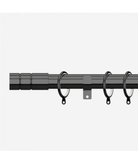 Black Nickel 28mm Barrel Fixed Length Metal Curtain Pole