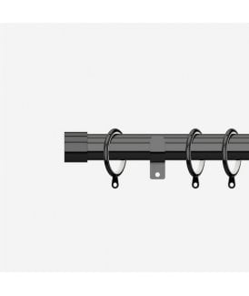 Black Nickel 28mm End Cap Fixed Length Metal Curtain Pole