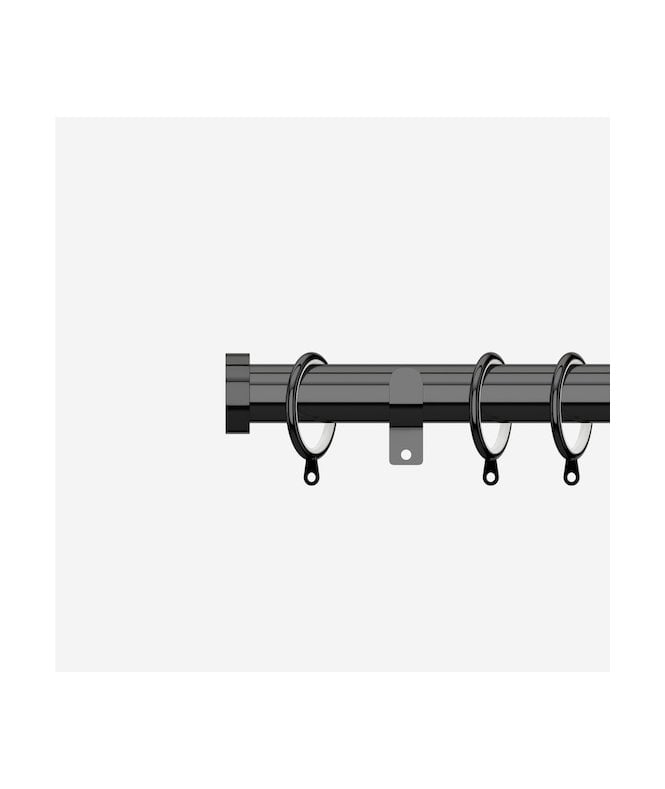 NewEdgeBlinds Black Nickel 28mm Stud Fixed Length Metal Curtain Pole