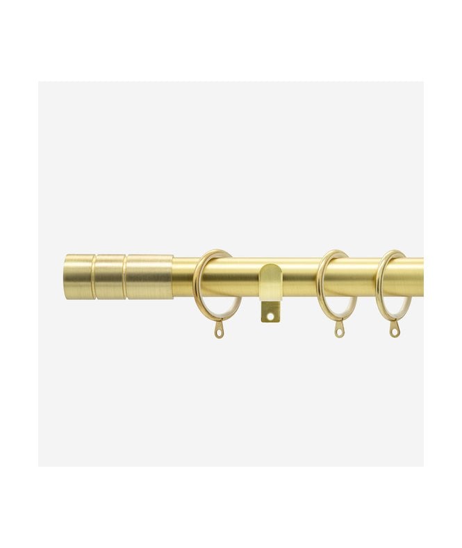 NewEdgeBlinds Brushed Gold 28mm Barrel Fixed Length Metal Curtain Pole