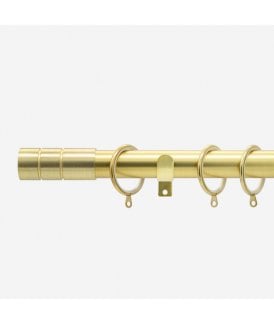 Brushed Gold 28mm Barrel Fixed Length Metal Curtain Pole