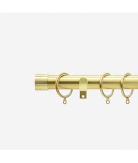 Brushed Gold 28mm End Cap Fixed Length Metal Curtain Pole