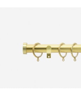 Brushed Gold 28mm Stud Fixed Length Metal Curtain Pole