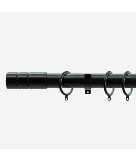Matt Black 28mm Barrel Fixed Length Metal Curtain Pole
