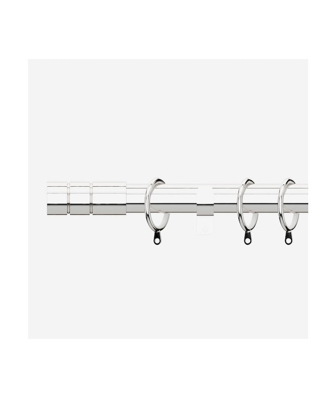 NewEdgeBlinds Polished Chrome 28mm Barrel Fixed Length Metal Curtain Pole