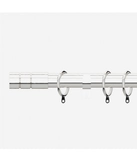 Polished Chrome 28mm Barrel Fixed Length Metal Curtain Pole