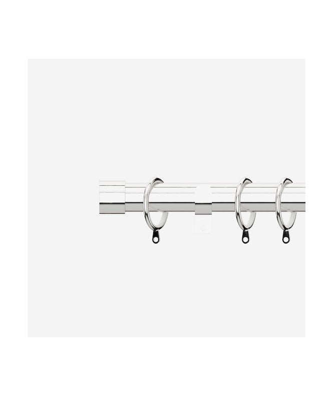 NewEdgeBlinds Polished Chrome 28mm End Cap Fixed Length Metal Curtain Pole
