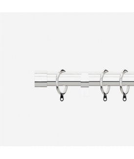 Polished Chrome 28mm End Cap Fixed Length Metal Curtain Pole