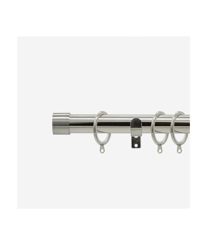 NewEdgeBlinds Stainless Steel 28mm End Cap Fixed Length Metal Curtain Pole