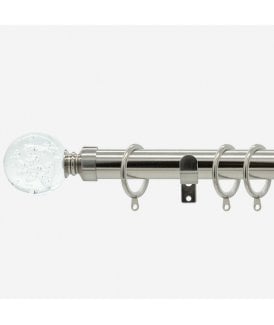 Stainless Steel 28mm Glass Bubbles Fixed Length Metal Curtain Pole