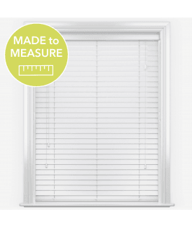 Pure Wood Bright White Venetian Blinds With Strings