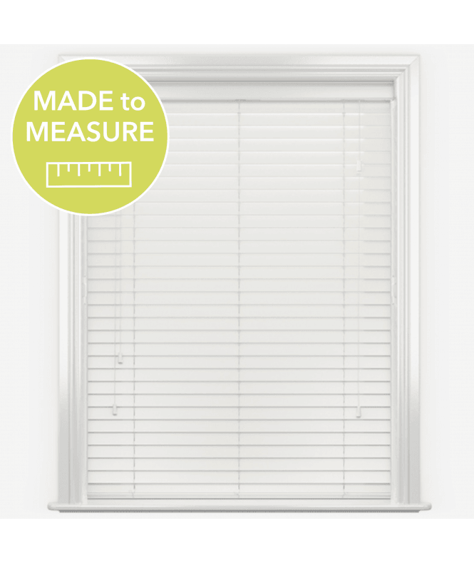 Pure Wood Cloud White Venetian Blinds With Strings