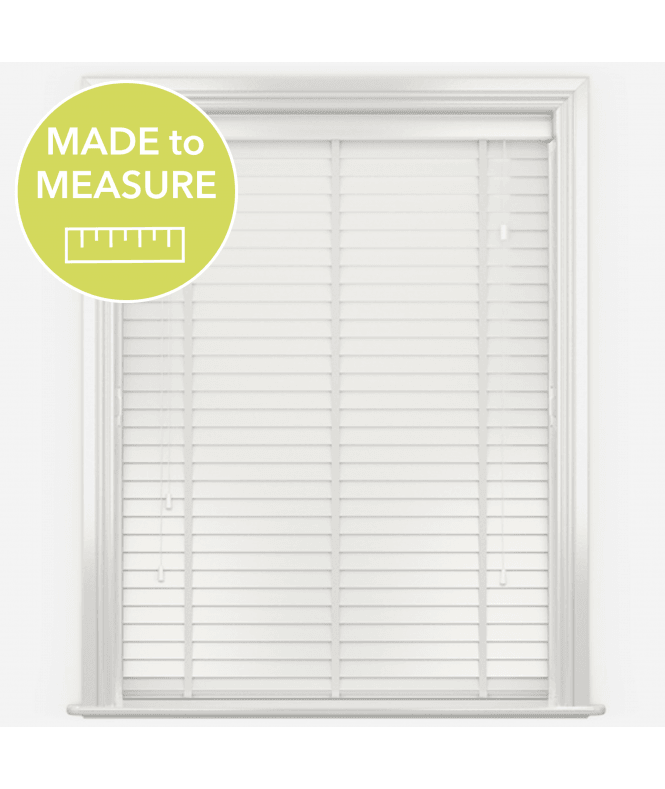 Pure Wood Cloud White Venetian Blinds With Tapes