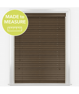 Pure Wood Dark Oak Venetian Blinds With Strings