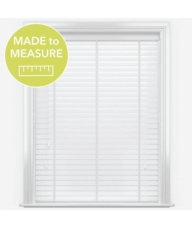Pure Wood Gloss White Venetian Blinds With Tapes