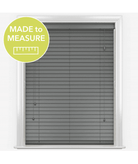 Pure Wood Slate Grey Venetian Blinds With Strings