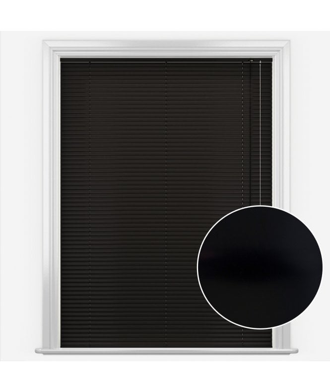 San Francisco  Black Made to Measure Aluminium Venetian Blinds 35mm Slats