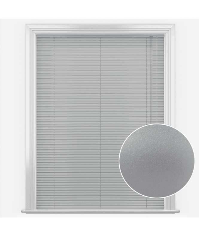 San Francisco Brushed Silver Made to Measure Aluminium Venetian Blinds 25mm Slats