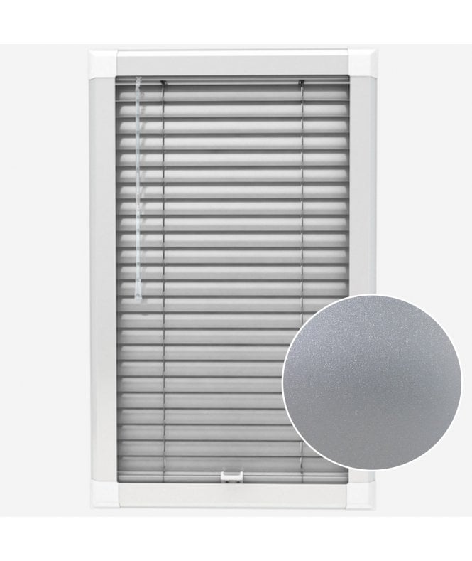 San Francisco Brushed Silver Made To Measure Perfect Fit Aluminium Venetian Blinds 25mm Slats