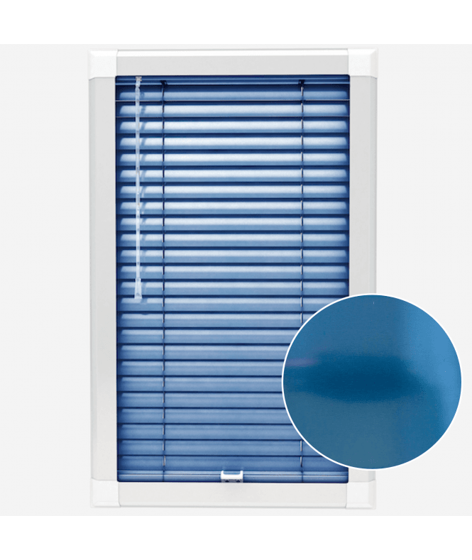 San Francisco Electra Blue Made To Measure Perfect Fit Aluminium Venetian Blinds 25mm Slats