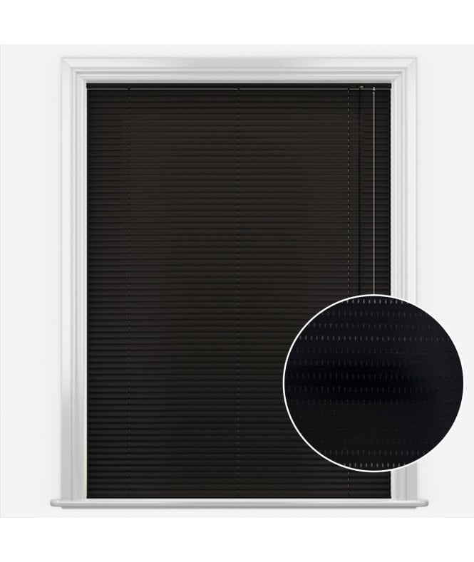 San Francisco Filtered Black Made to Measure Aluminium Venetian Blinds 25mm Slats