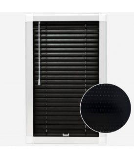 San Francisco Filtered Black Made To Measure Perfect Fit Aluminium Venetian Blinds 25mm Slats