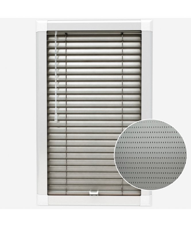 San Francisco Filtered Grey Made To Measure Perfect Fit Aluminium Venetian Blinds 25mm Slats