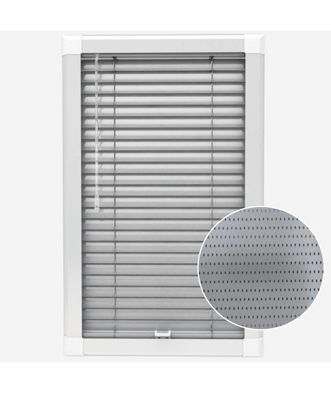 San Francisco Filtered Silver Made To Measure Perfect Fit Aluminium Venetian Blinds 25mm Slats