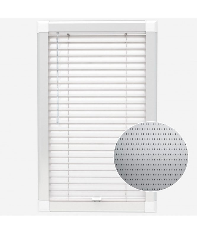San Francisco Filtered White Made To Measure Perfect Fit Aluminium Venetian Blinds 25mm Slats
