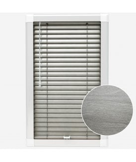 San Francisco Grey Wood Made To Measure Perfect Fit Aluminium Venetian Blinds 25mm Slats
