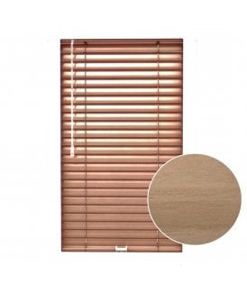 San Francisco Light Oak  Made To Measure Perfect Fit Aluminium Venetian Blinds 25mm Slats