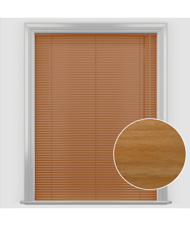 San Francisco Natural Oak Made to Measure Aluminium Venetian Blinds 25mm Slats