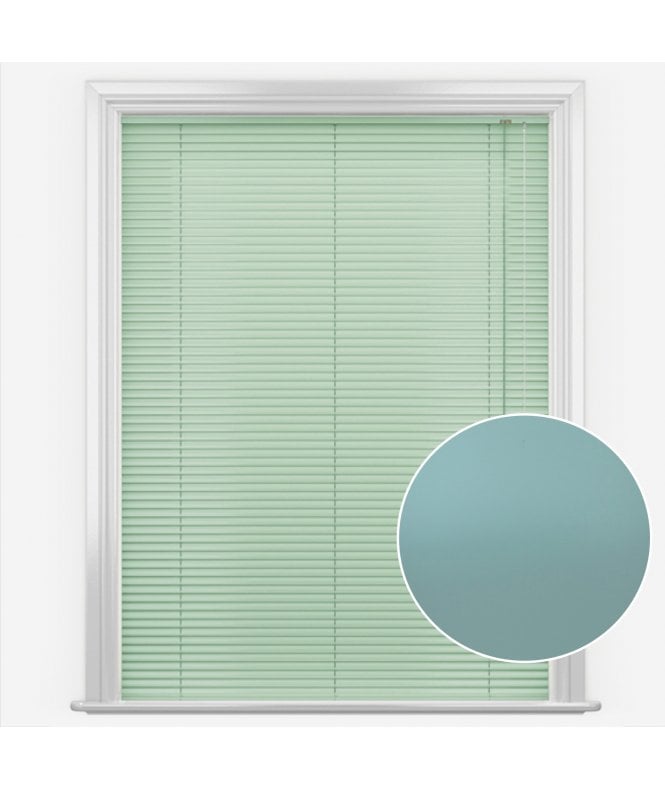 San Francisco Powder Green Made to Measure Aluminium Venetian Blinds 25mm Slats