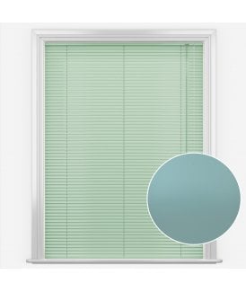 San Francisco Powder Green Made to Measure Aluminium Venetian Blinds 25mm Slats