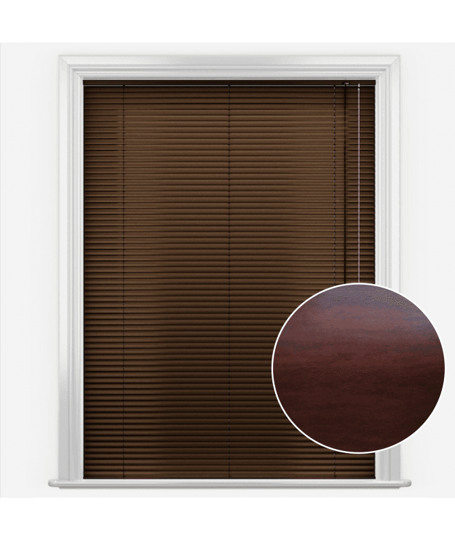 San Francisco Red Wood Made to Measure Aluminium Venetian Blinds 25mm Slats