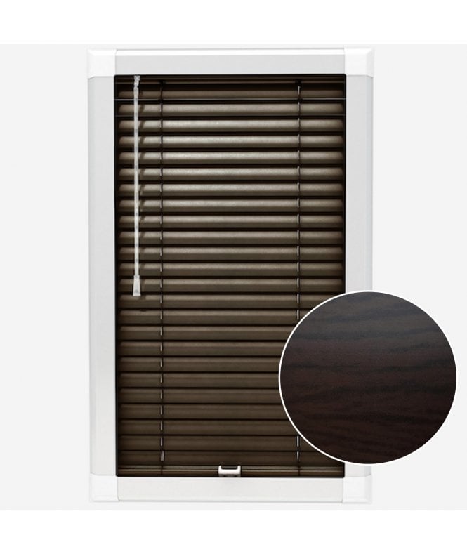 San Francisco Warm Oak Made To Measure Perfect Fit Aluminium Venetian Blinds 25mm Slats