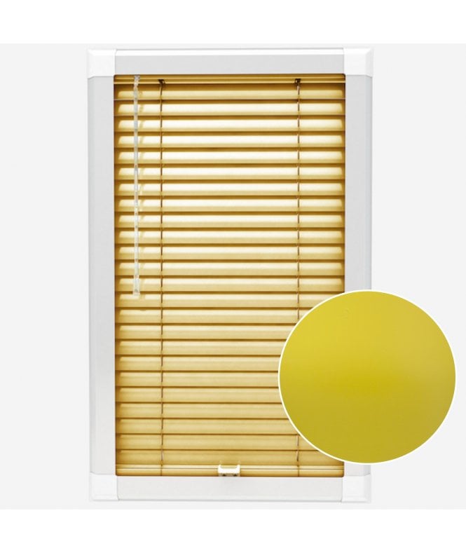San Francisco Yellow Made To Measure Perfect Fit Aluminium Venetian Blinds 25mm Slats