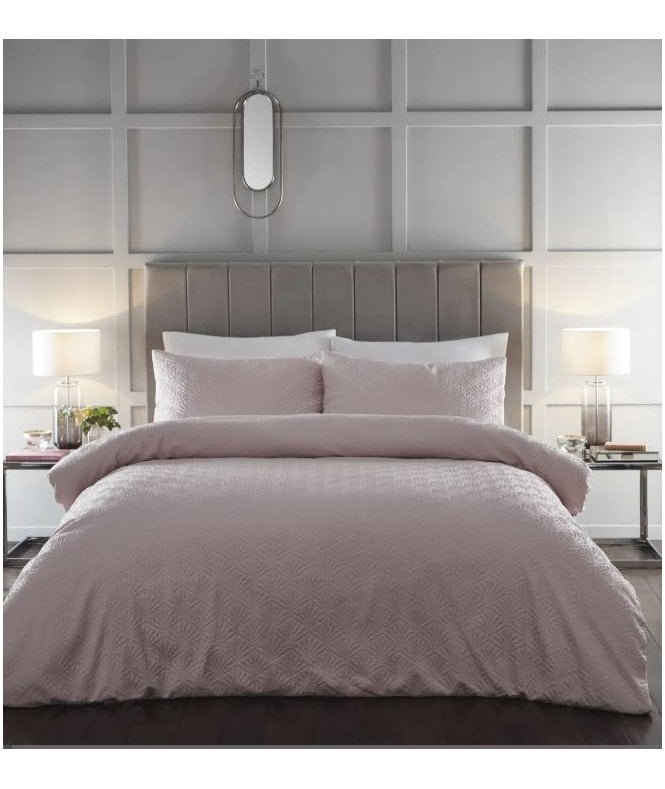 Sofia Collection Seersucker Duvet Set in Blush Pink