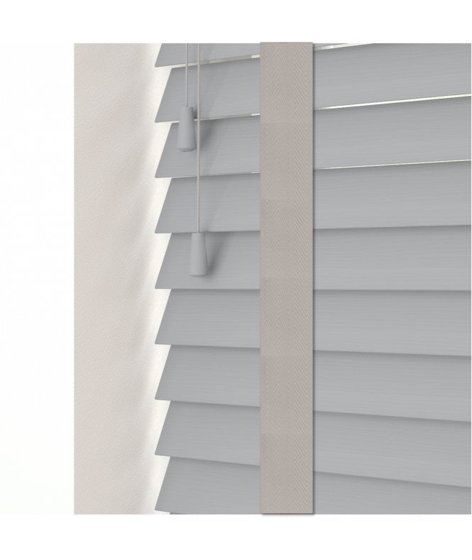 Sunwood 50mm Slat Dove Grey Faux Wood Venetian Blind With Tapes 120cm Drop