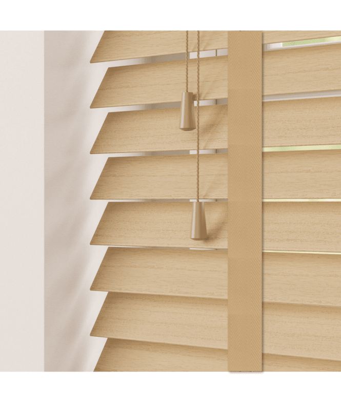 Sunwood 50mm Slat Narra Oak Real Wood Venetian Blind With Tapes 120cm Drop