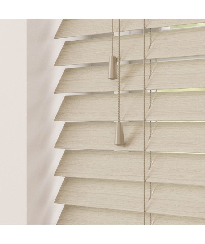 Sunwood 50mm Slat Oska Real Wood Venetian Blind With Strings 120cm Drop