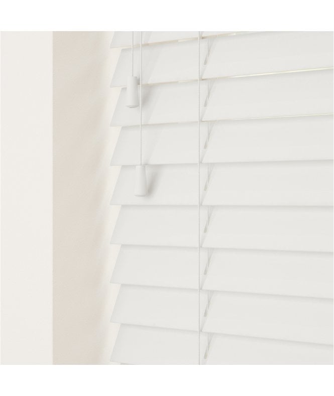 Sunwood 50mm Slat Serene Faux Wood Venetian Blind With Strings 120cm Drop